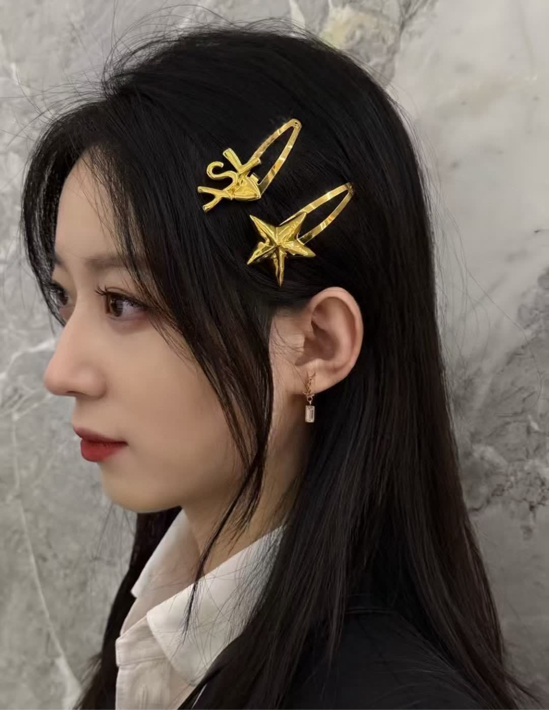 YSL Saint Laurent Gold Hair Clips Set